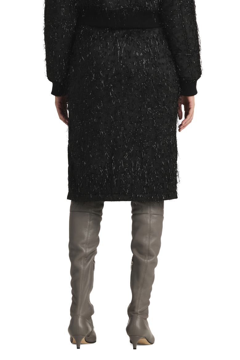 Tinsel Taffeta Midi Skirt, Alternate, color, BLACK