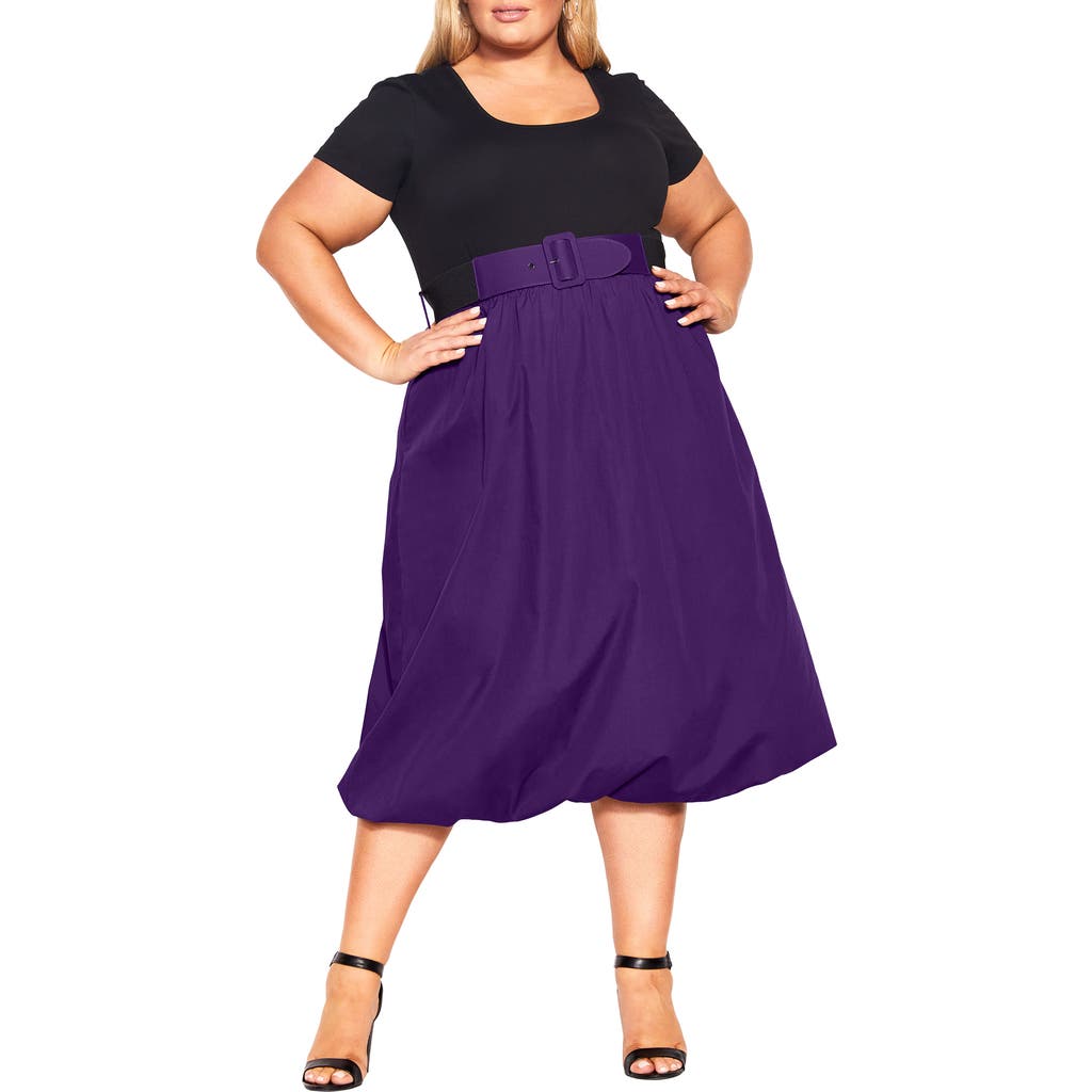 City Chic Paris Days A-line Dress In Black