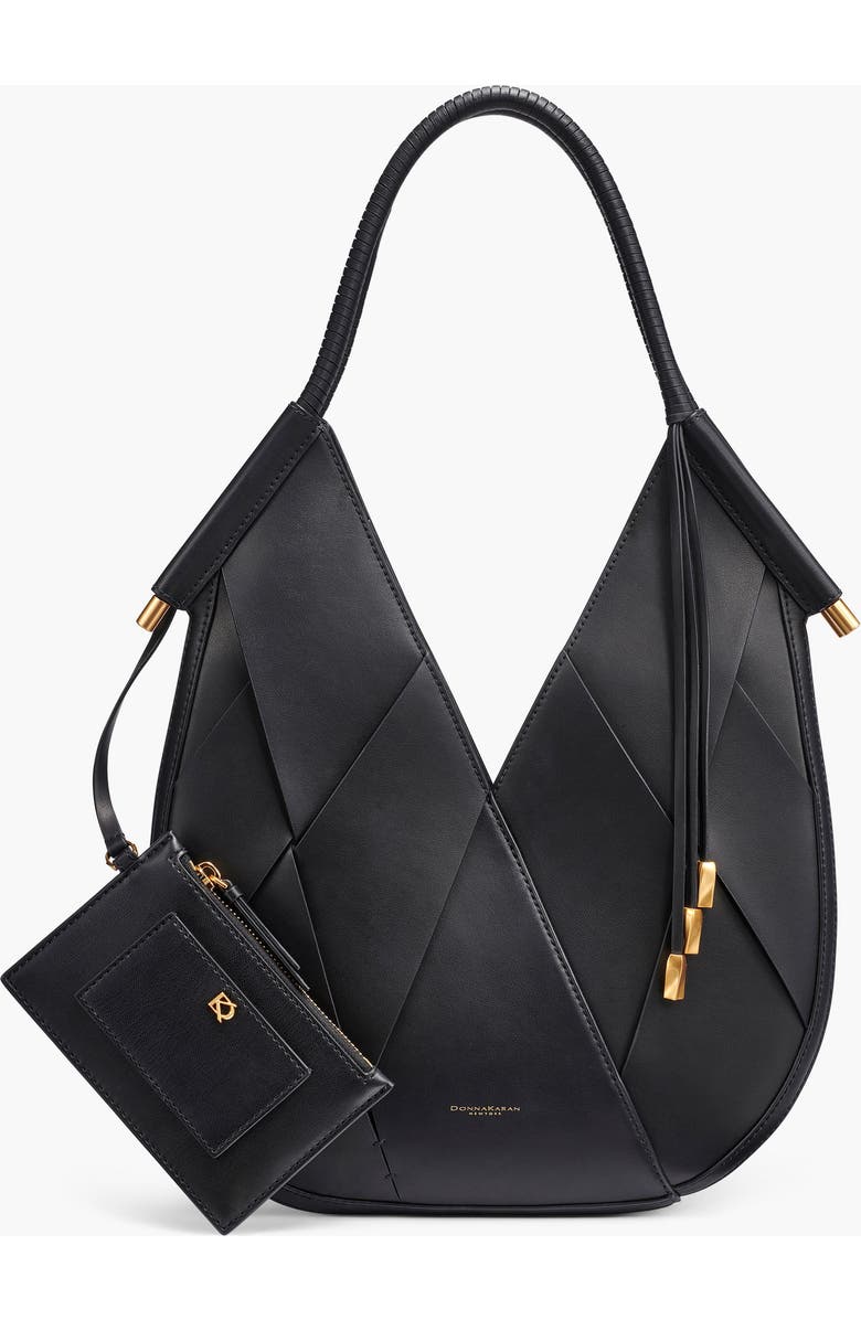 Donna Karan New York Baldwin Large Woven Mini Shoulder, Main, color, Blk/Gold