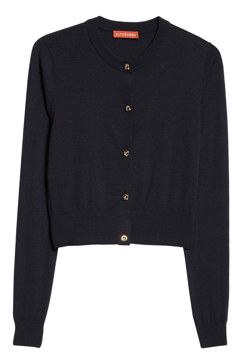 Arlette Merino Wool Blend Cardigan, Alternate, color, 000400 NAVY