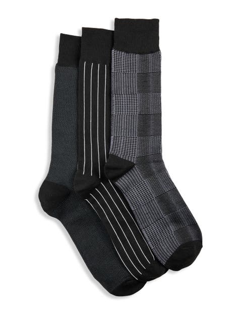 Big & Tall 3-Pk Classic Printed Dress Socks