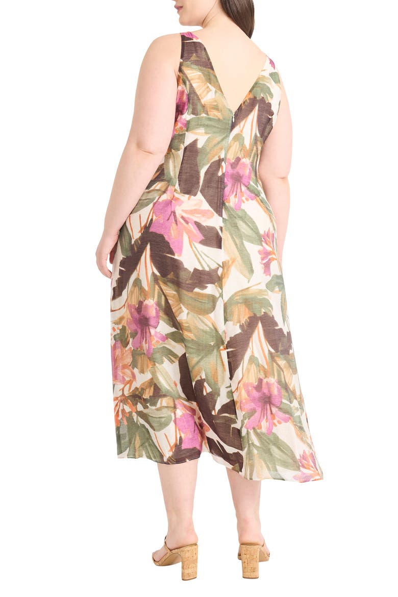 Floral Print Sleeveless Maxi Dress, Alternate, color, IVORY/ BERRY