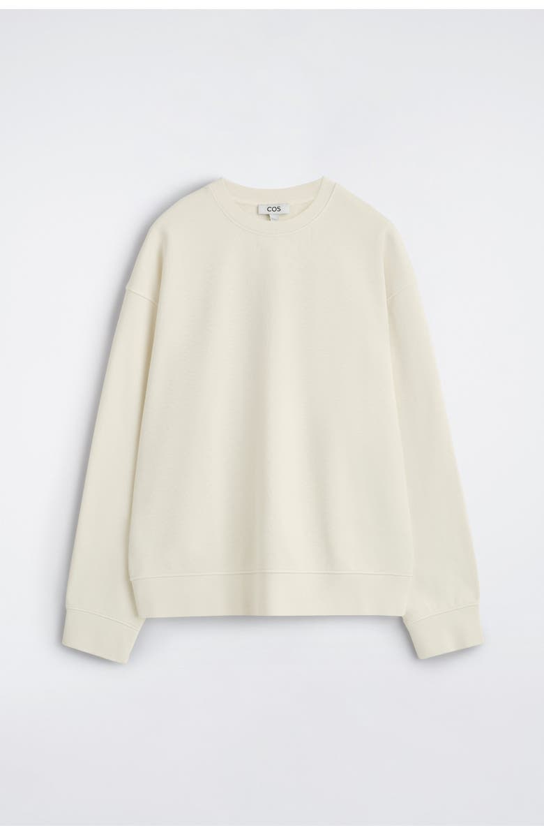 COS Washed-Cotton Sweatshirt, Alternate, color, White