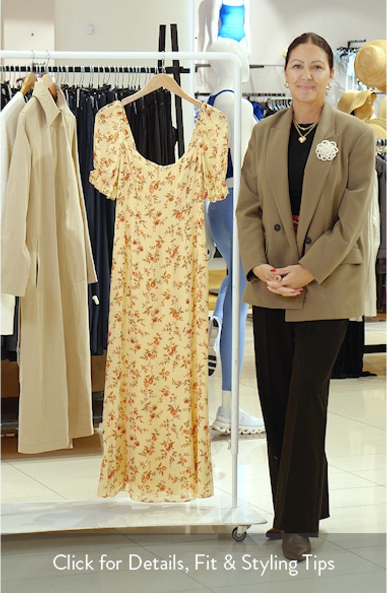 Gloria Floral Puff Sleeve Dress, sales video thumbnail