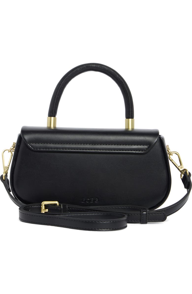 BCBG Asymmetric Flap Top Handle Bag, Alternate, color, Black