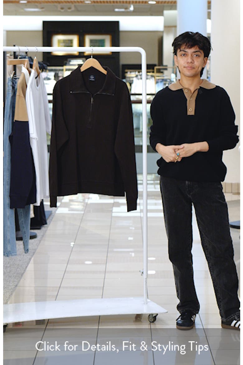 Cotton Blend Half Zip Sweatshirt video