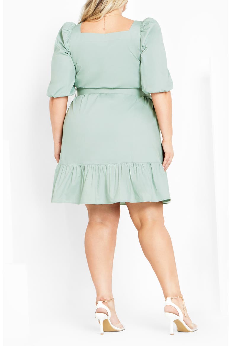 Tetia Belted Puff Sleeve Dress, Alternate, color, BLUE