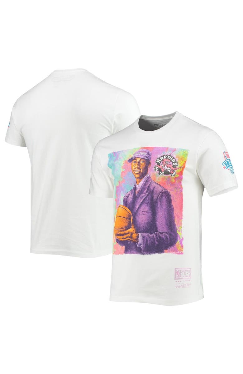 Mitchell & Ness Men's Mitchell & Ness Tracy McGrady White Toronto Raptors Hardwood Classics Draft Day Colorwash T-Shirt, Main, color, 