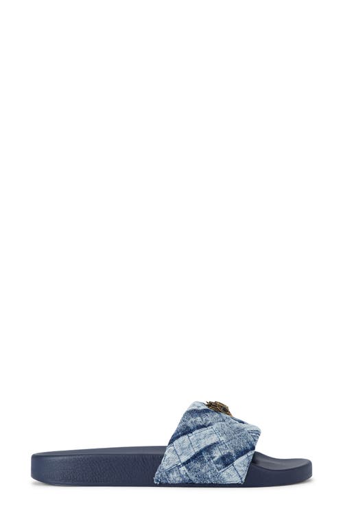 Kurt Geiger Denim Meena Eagle Slides In Navy
