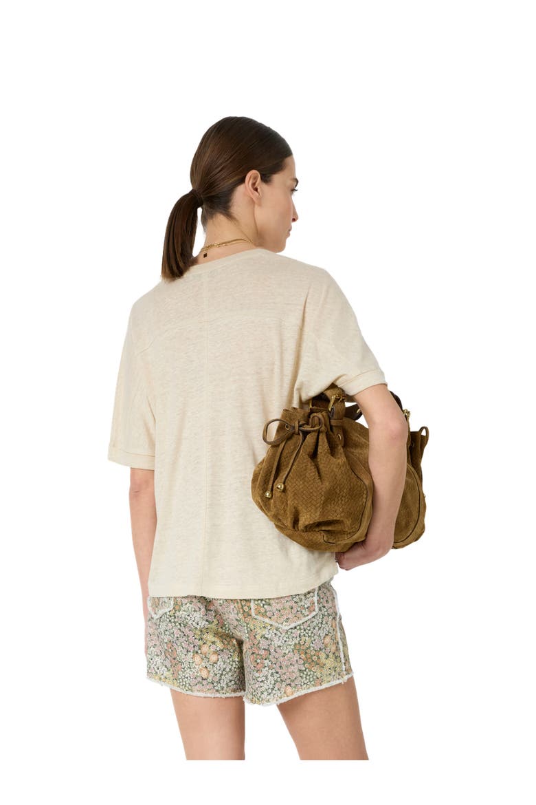 Miora Linen V-Neck  T-Shirt, Alternate, color, Natural