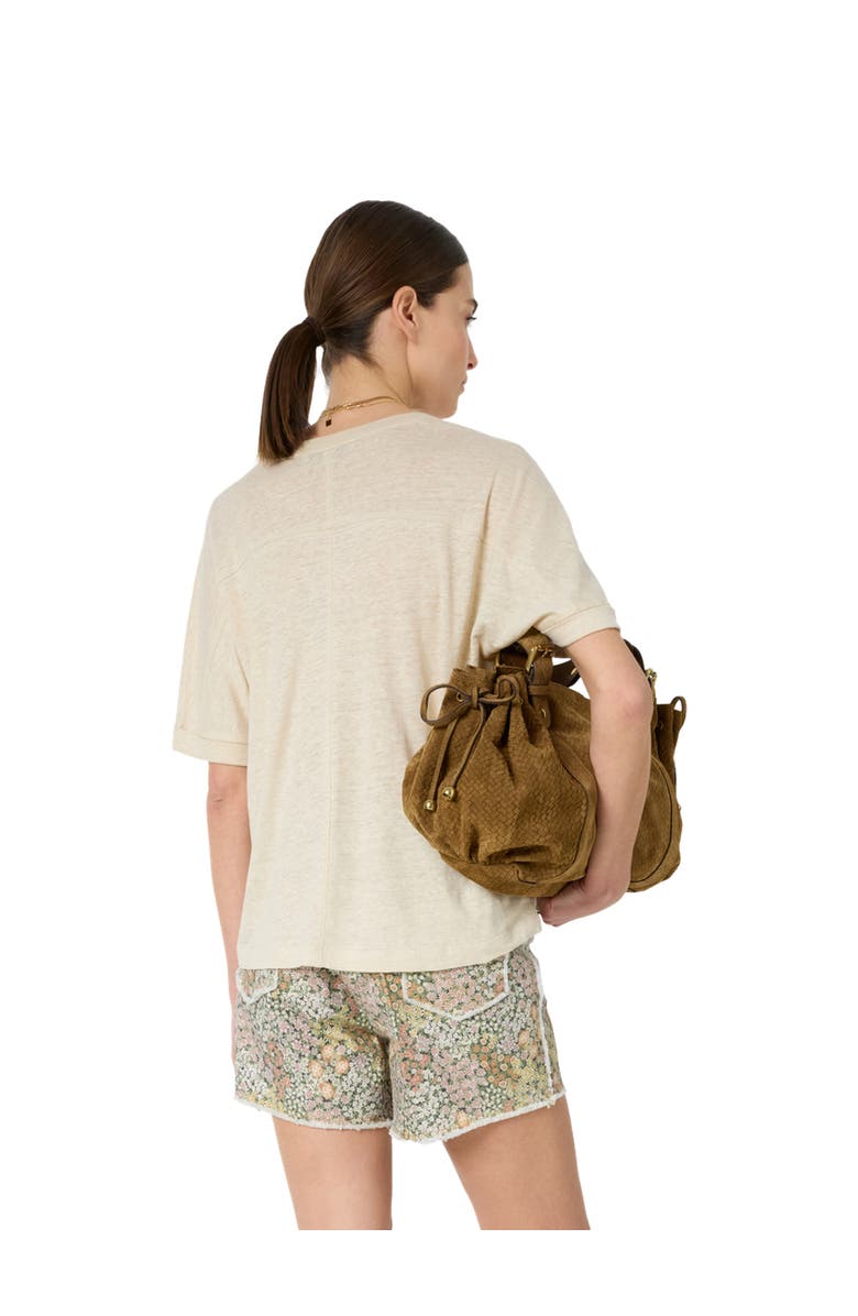 GERARD DAREL Miora Linen V-Neck T-Shirt, Alternate, color, Natural