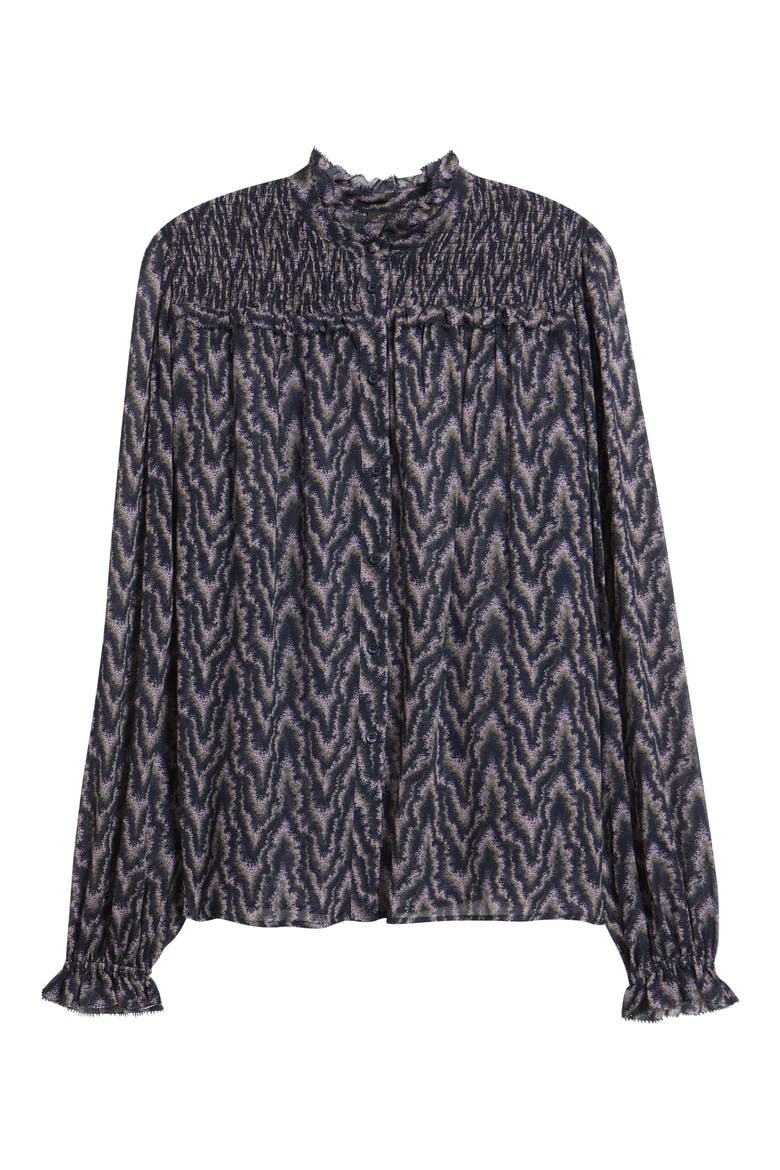 Benvylla Chevron Print Button-Up Shirt, Alternate, color, OPEN MISC