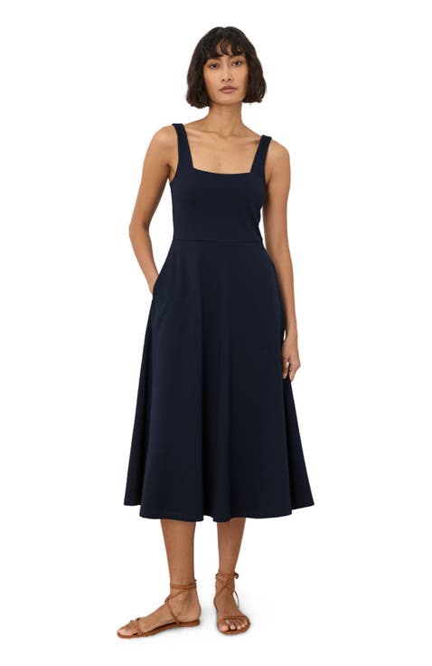 Fit & Flare Square Neck Dress Made With Organic Cotton