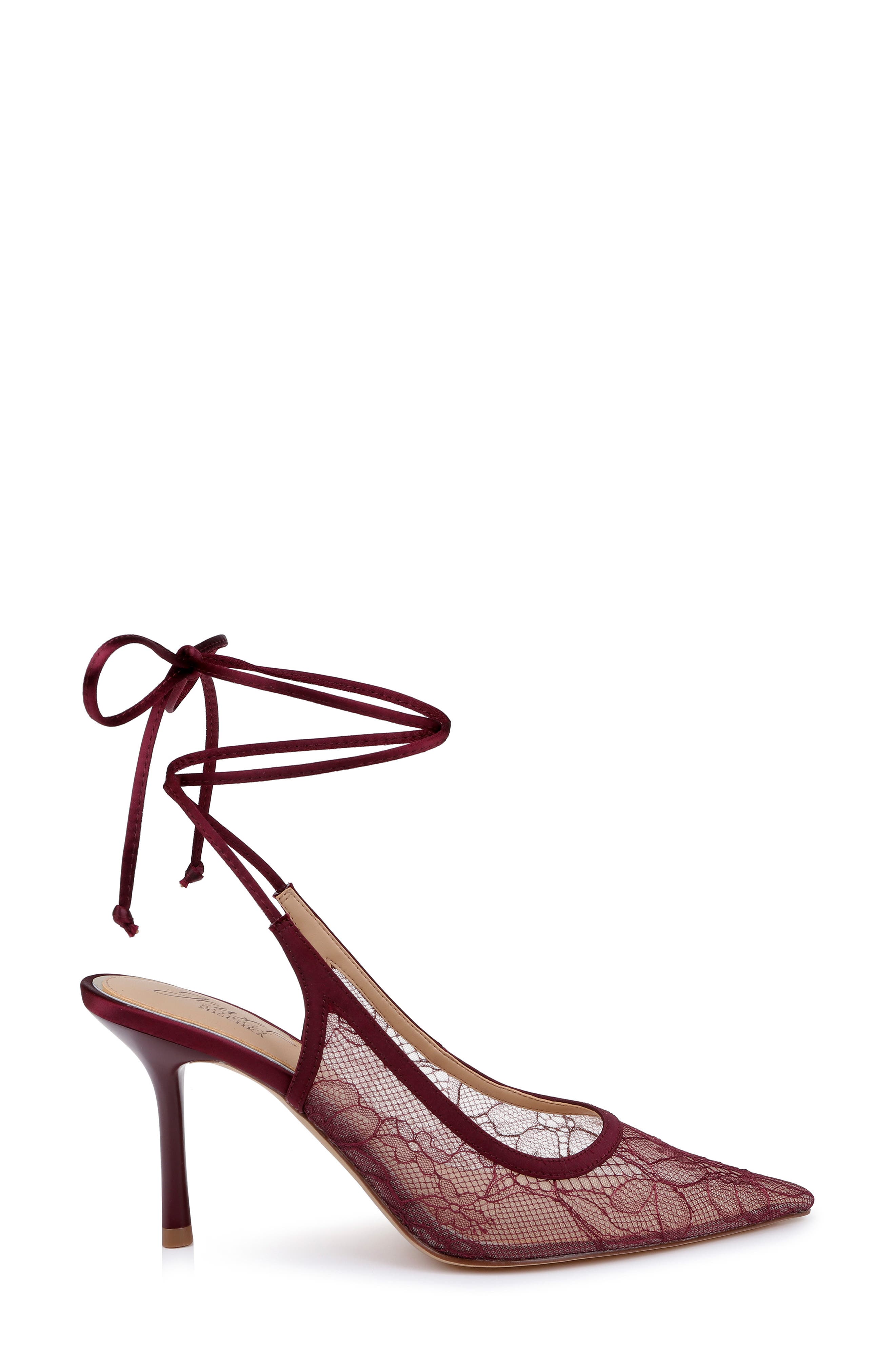 Bari Ankle Wrap Mesh Pump, Alternate, color, BURGUNDY