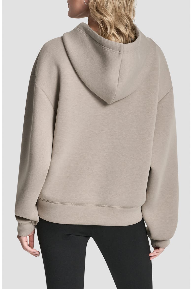 Embossed Logo Scuba Knit Hoodie, Alternate, color, TAN HEATHER