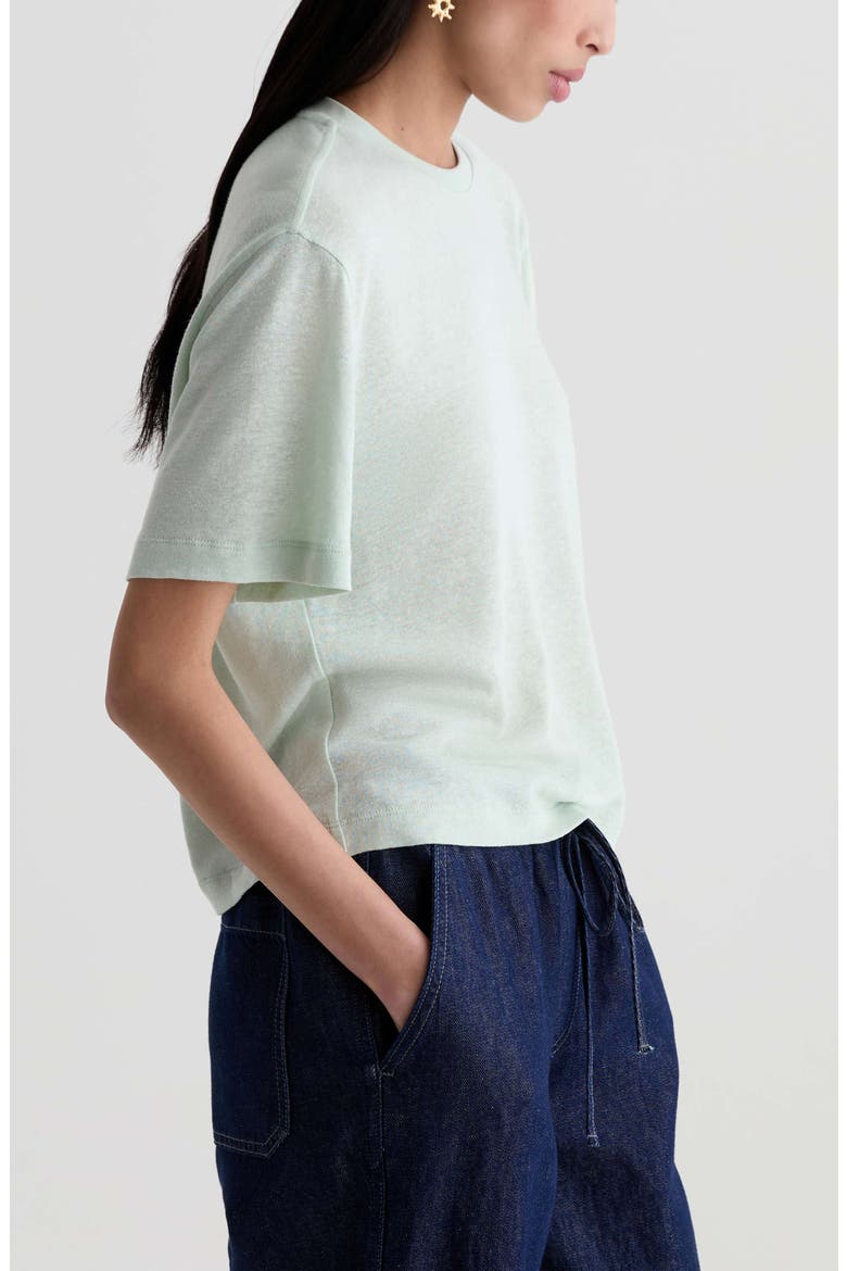 Charli Boxy Linen Blend T-Shirt, Alternate, color, SUMMER VINE