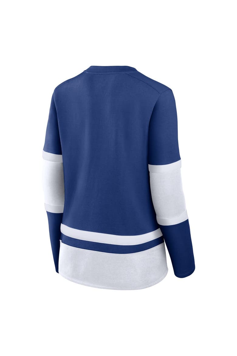 Women's Fanatics Blue Tampa Bay Lightning Prime Time Lace-Up Long Sleeve T-Shirt, Alternate, color, Blue