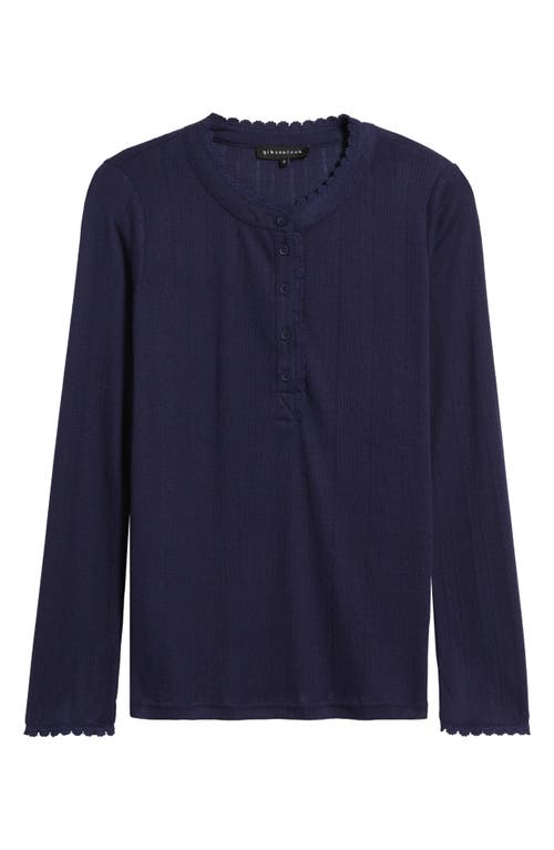 Gibsonlook Ava Lace Henley Top In Blue
