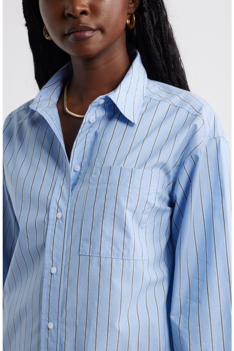 Stripe Cotton Poplin Button-Up Shirt, Alternate, color, BLUE- NAVY SHAYNA STRIPE