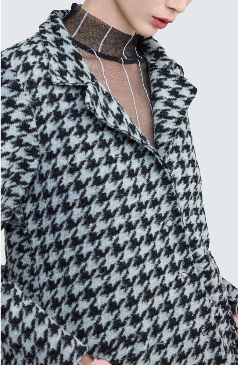 LUUKAA Zaria Houndstooth Long Jacket, Alternate, color, Monochrome Black