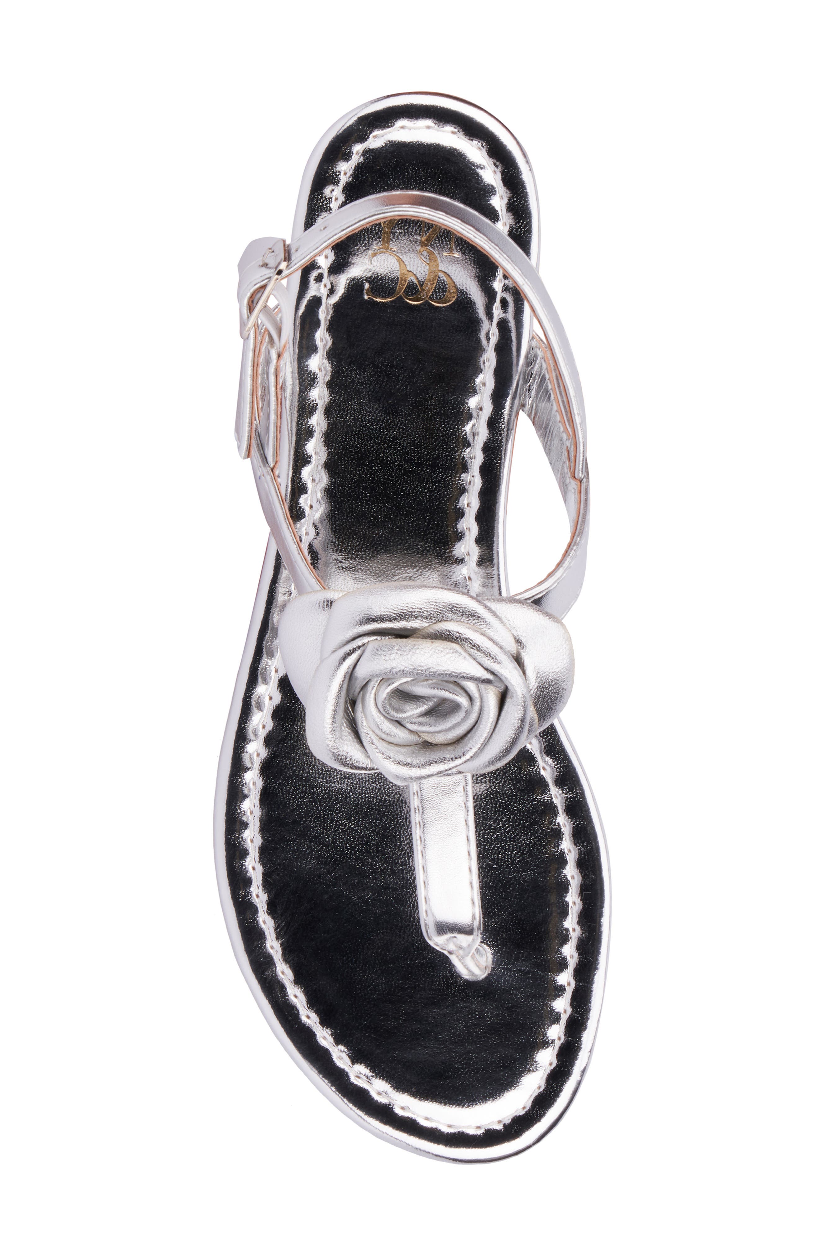 NEW YORK AND COMPANY Rosette Thong Sandal, Alternate, color, Silver