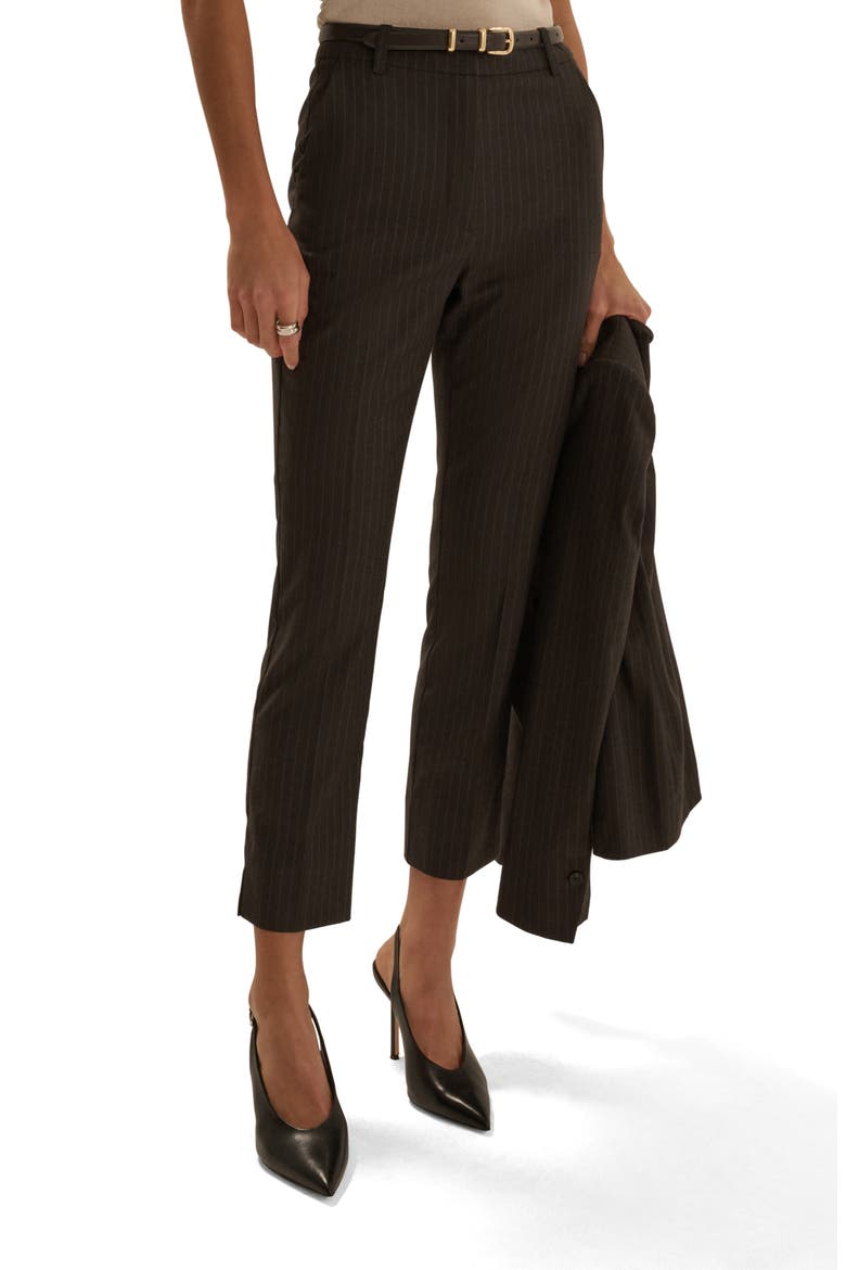 The Favorite Cigarette Pinstripe Ankle Pants, Main, color, ESPRESSO PINSTRIPE