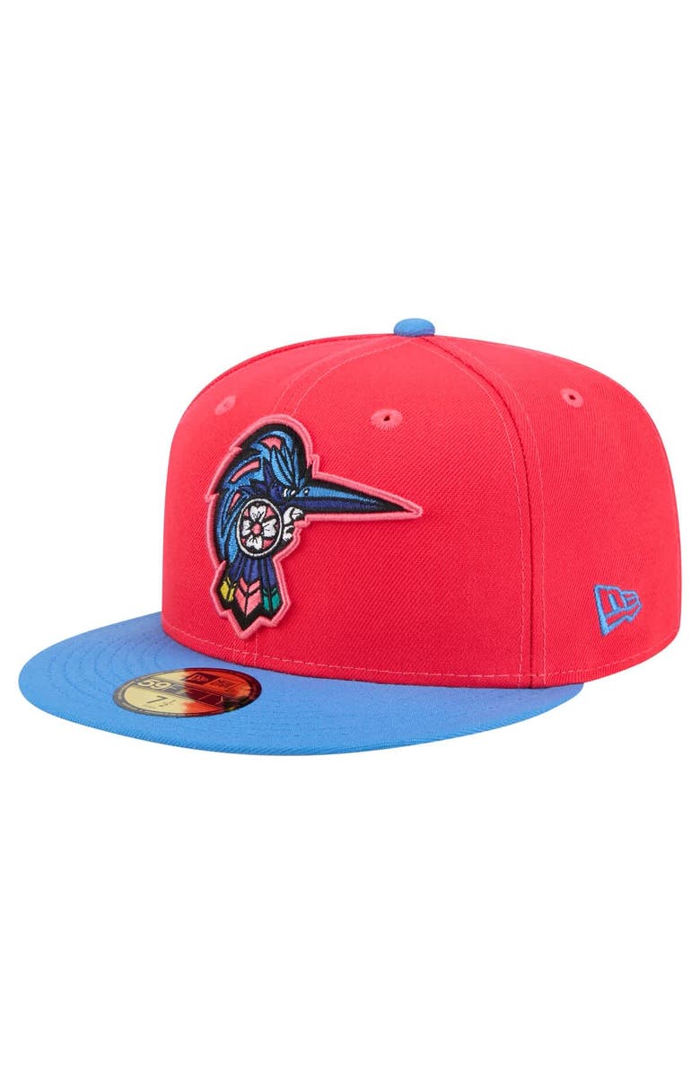 New Era Men's New Era Red/Light Blue Fayetteville Woodpeckers Copa de la Diversión 59FIFTY Fitted Hat, Main, color, Red