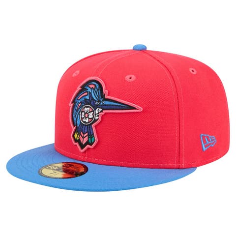 Men's New Era Red/Light Blue Fayetteville Woodpeckers Copa de la Diversión 59FIFTY Fitted Hat