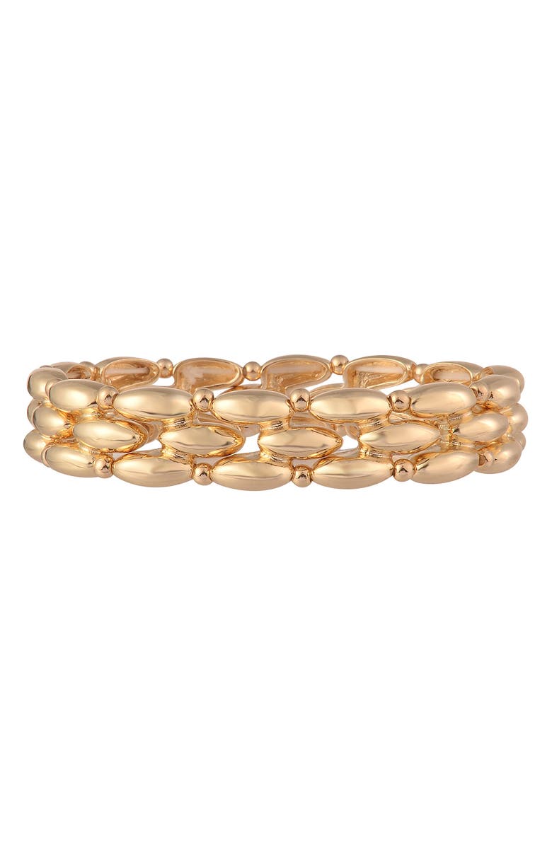 RACHEL Rachel Roy Metallic Stretch Bracelet, Alternate, color, Gold
