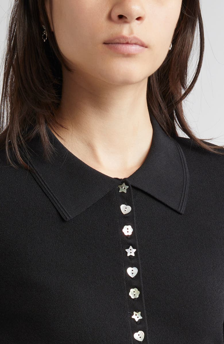 Sandy Liang Fiction Cardigan, Alternate, color, Black