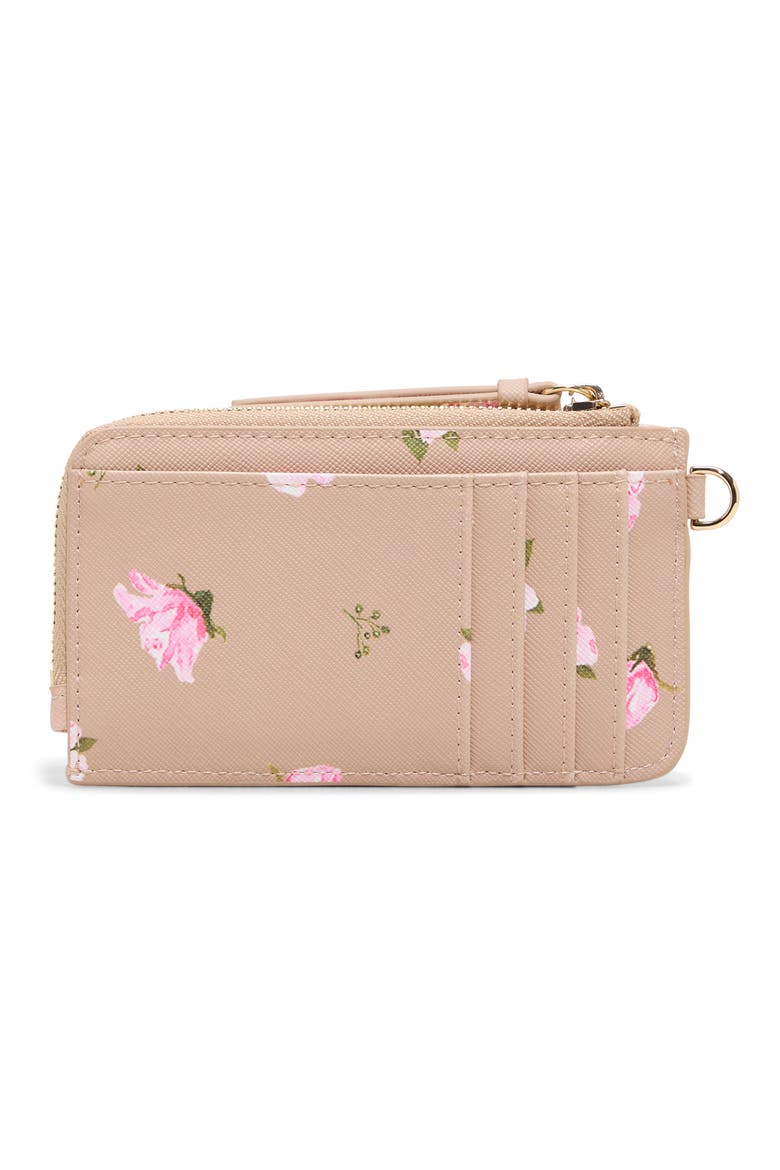 Lulu Card Case, Alternate, color, DITSY PINK FLOWER GINGER ROOT