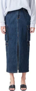 Grey Lab Denim Cargo Maxi Skirt