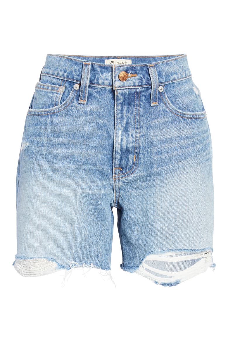Relaxed Mid Length Denim Shorts, Alternate, color, BROCKPORT WASH