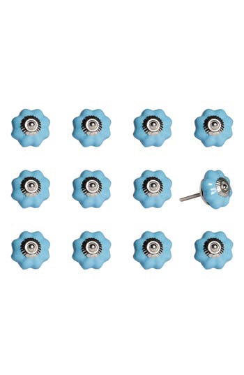 Kinetic 12-pack Knobs In Wavy Blue Silver