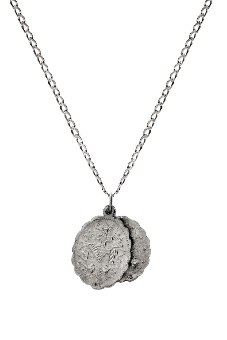 Saints Charm Necklace, Alternate, color, STERLING SILVER/ OXIDIZED