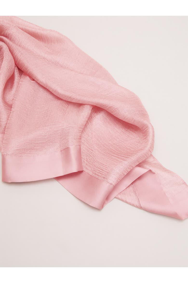 Satin Trim Scarf, Alternate, color, Pale Pink