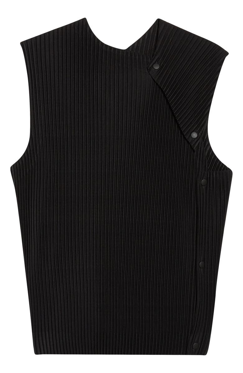 Homme Plissé Issey Miyake Stone Cloud Pleated Top, Alternate, color, Black