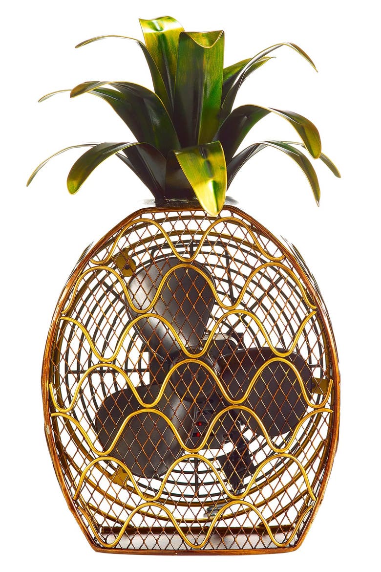 Pineapple Figurine Fan, Alternate, color, BROWN