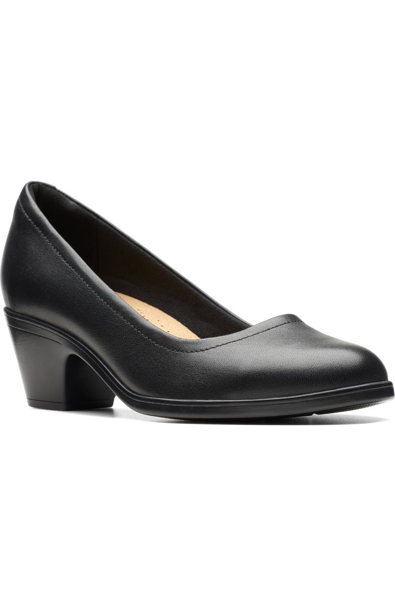 Clarks<sup>®</sup> Emily 2 Ruby Pump, Main, color, Black Leather