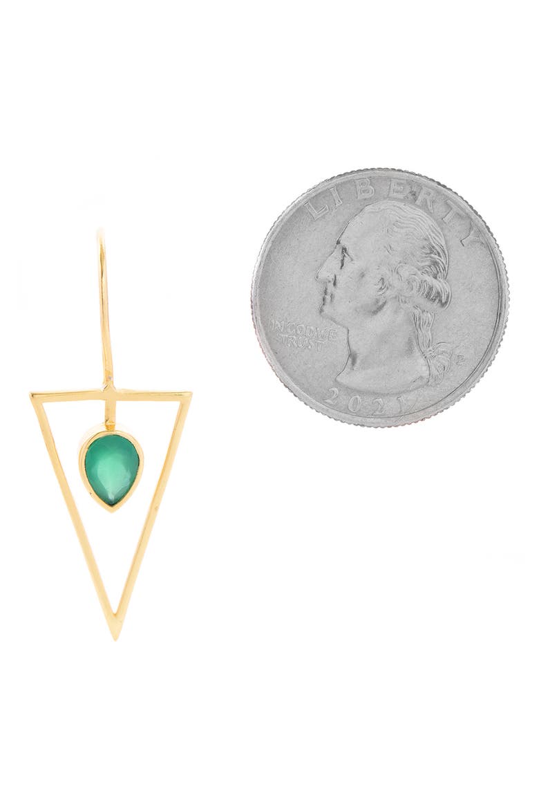 Minimalist Stone Drop Earrings, Alternate, color, EMERALD GREEN