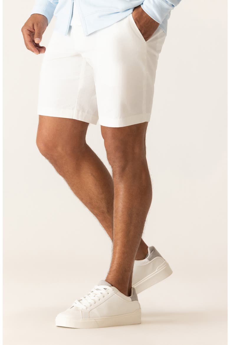 Galaxy 8.5-Inch Bermuda Flat Front Stretch Twill Shorts, Alternate, color, WHITE