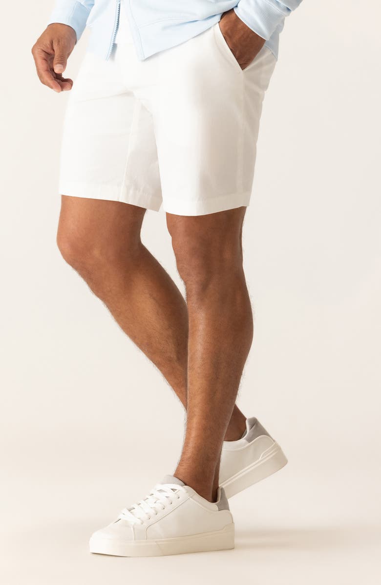 DEKE Galaxy 8.5-Inch Bermuda Flat Front Stretch Twill Shorts, Alternate, color, White