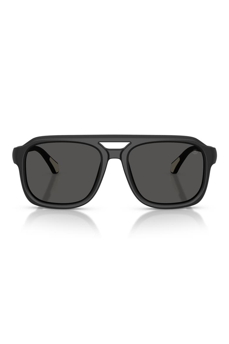 56mm Vantos Pillow Sunglasses, Main, color, MATTE BLACK / SOLID DARK GREY