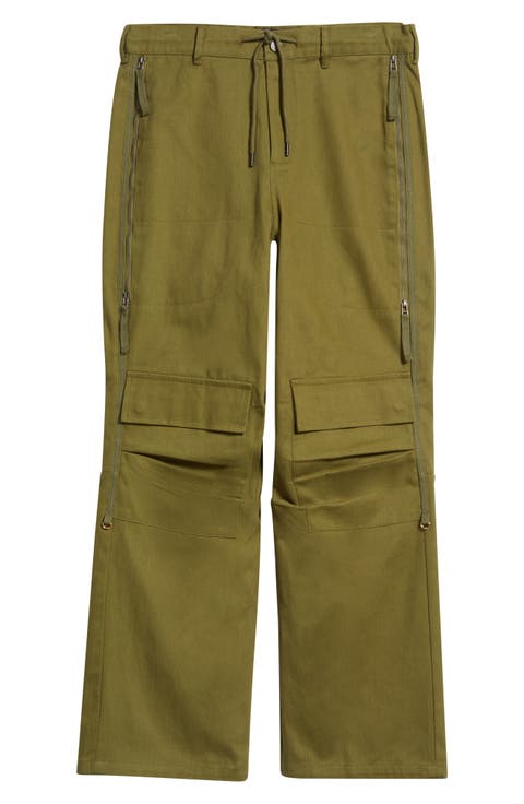 Stash Relaxed Wide Leg Cotton Twill Cargo Pants