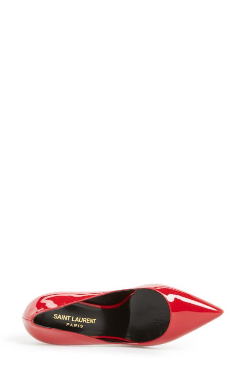 Saint Laurent 'paris Skinny' Pointy Toe Pump In Red