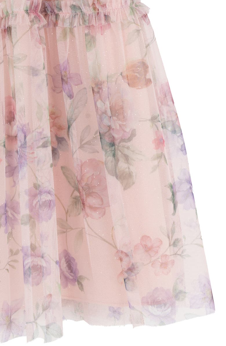 Rare Editions Kids' Floral Mesh Babydoll Dress, Alternate, color, Blush