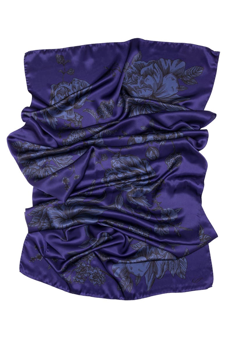 Isabella - Silk Scarf/Shawl for Women, Alternate, color, Indigo