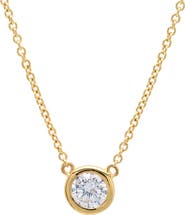 Crislu Cubic Zirconia Bezel Pendant Necklace