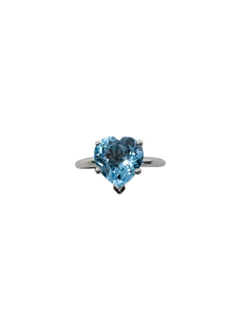 Heart Ring in Sky Blue Topaz