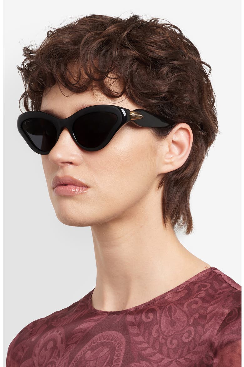 55mm Cat Eye Sunglasses, Alternate, color, BLACK